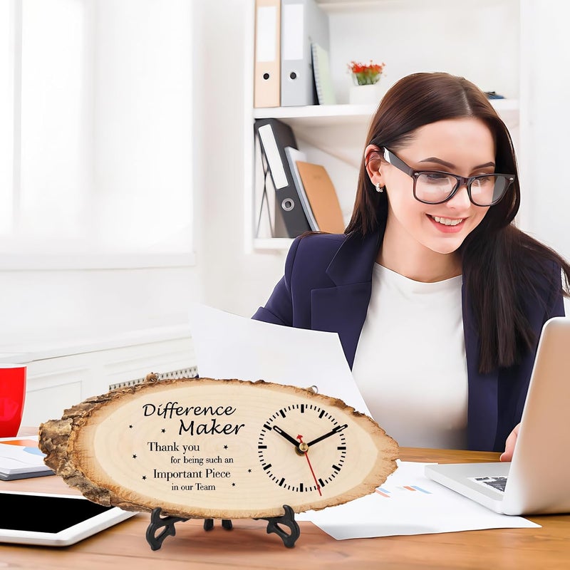 Calibron Boss Gifts for Men Women Wooden Clock, Employee Appreciation Gifts for Coworkers, Boss Day Appreciation Gifts, Difference Maker Gifts DIY Clock - Image 3